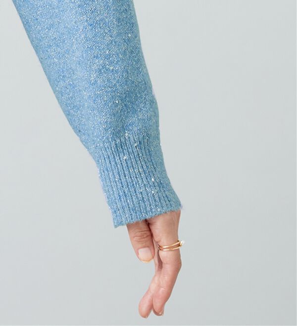 BELLUNA（ベルーナ）の「ラメ調バックスリットニットプルオーバー（ニット・セーター）」｜詳細画像