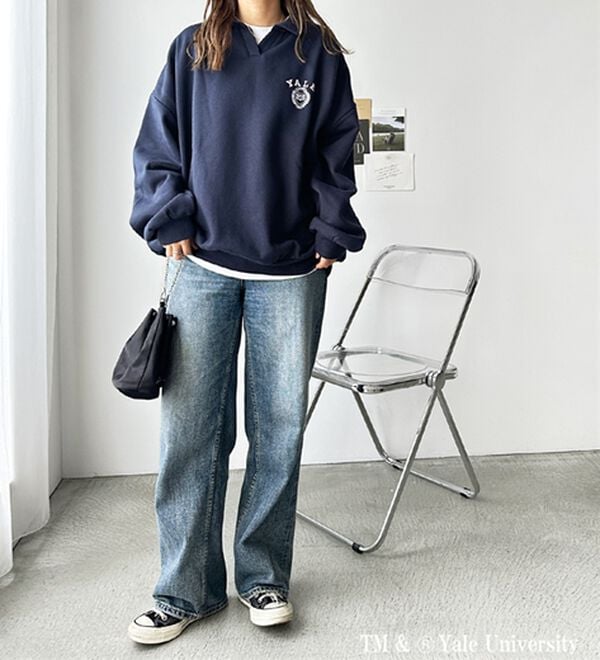 GeeRA（ジーラ）の「FIRSTMOOD別注【ＹＡＬＥ】裏起毛オーバーサイズスキッパースウェット（トレーナー・スウェット）」｜詳細画像