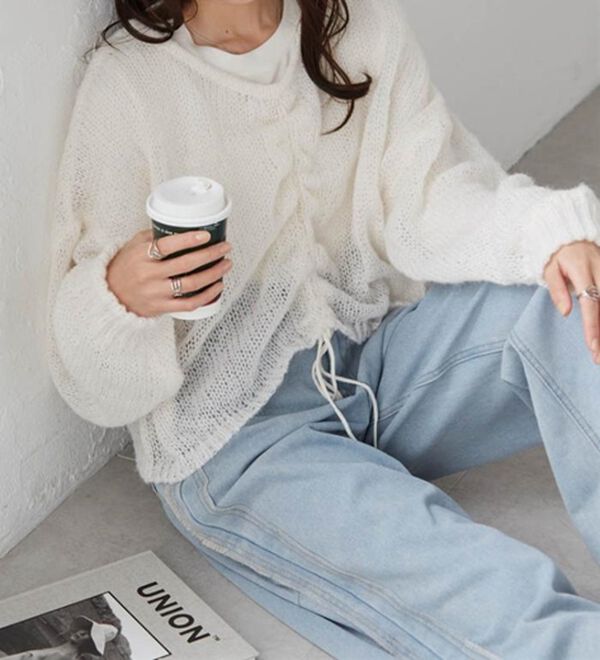 RANAN（ラナン）の「モヘアライク２ＷＡＹギャザーニット（ニット・セーター）」｜詳細画像