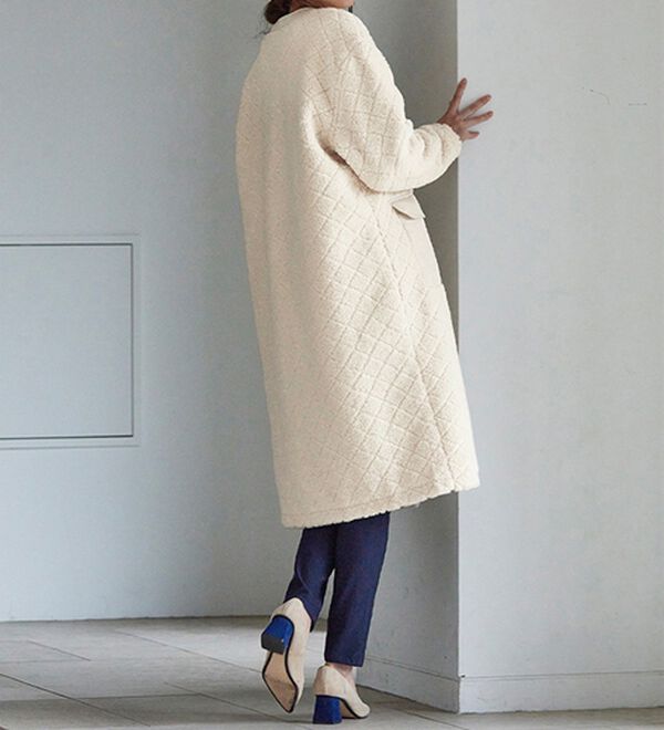 RANAN（ラナン）の「異素材デザインアウター（ロングコート）」｜詳細画像