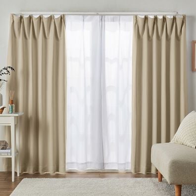 iellio（イエリオ）の「【１００サイズ】１・２級遮光＆断熱保温＆ＵＶ見えにくいレース付カーテンセット＜イージーオーダー・無地・新生活・ホワイト＞（ドレープカーテン）」