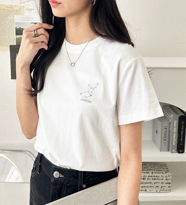 GeeRA（ジーラ）の「綿１００％アソート１ポイント刺しゅうＴシャツ（カットソー）」｜詳細画像