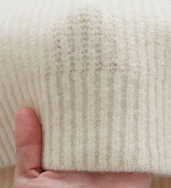 Pierrot（ピエロ）の「【洗濯機で洗える】ネックが選べるふんわりボリューム袖ニット（ニット・セーター）」｜詳細画像