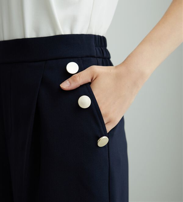 BELLUNA（ベルーナ）の「メランジストレッチ素材ワイドパンツ（ワイドパンツ・ガウチョ）」｜詳細画像