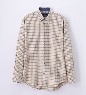 「着心地快適ストレッチネルシャツ（メンズシャツ）」｜アイボリーチェック