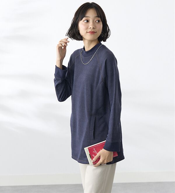 BELLUNA（ベルーナ）の「綿入り素材ラグランデザインポケットトレーナー（トレーナー・スウェット）」｜詳細画像