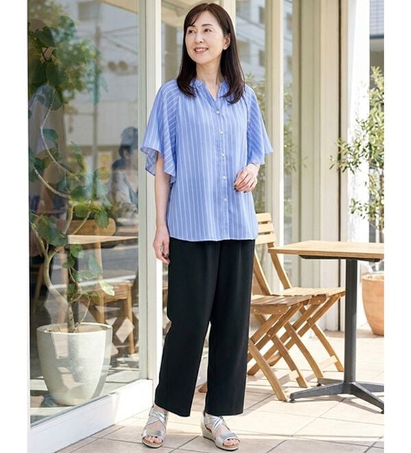 ルフラン（ルフラン）の「【３本組】爽やか素材ドレープパンツ＜フローレル＞（フルレングスパンツ）」｜詳細画像