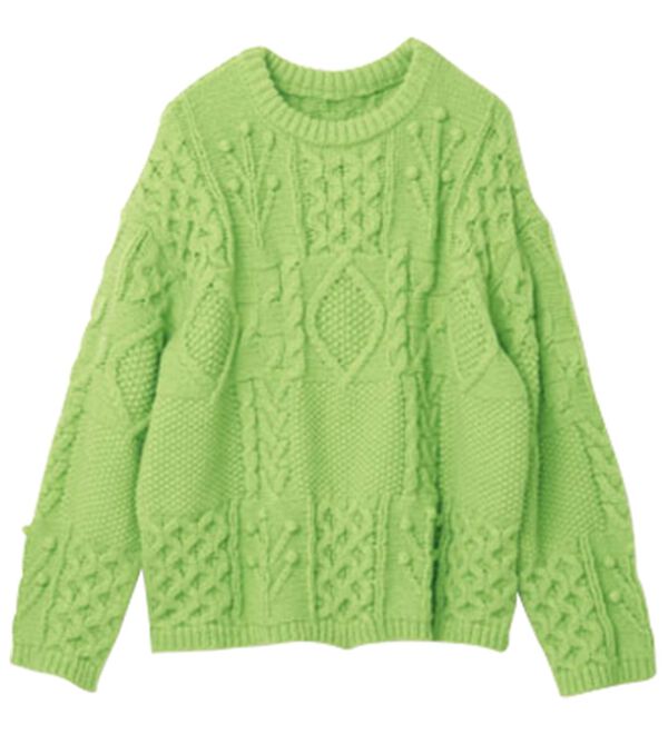 RANAN（ラナン）の「パッチワークケーブル編ニット（ニット・セーター）」｜詳細画像