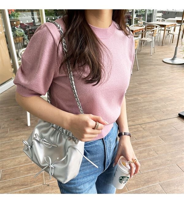 GeeRA（ジーラ）の「ラメパフスリーブニット（ニット・セーター）」｜詳細画像