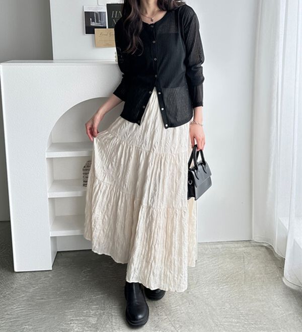 GeeRA（ジーラ）の「カーデにもなる前後２ＷＡＹシアーリブトップス（カットソー）」｜詳細画像