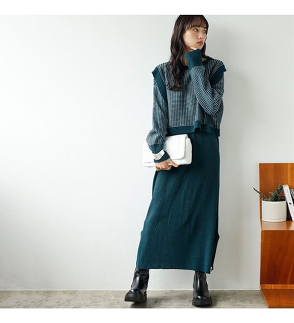 GeeRA（ジーラ）の「レイヤード２点セットワンピース（ニットワンピース）」｜詳細画像