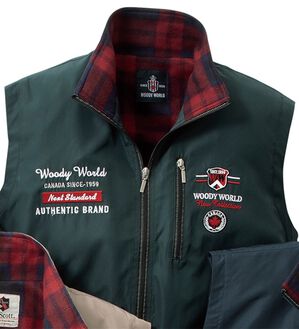 「ブランドデザイン裏フリースベスト（メンズベスト）」｜ダークグリーン