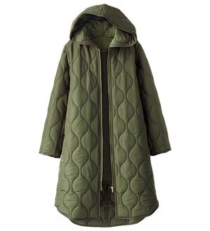 BELLUNA（ベルーナ）の「ゆったりが可愛い！ライナー付キルトコート（ロングコート）」｜カーキ