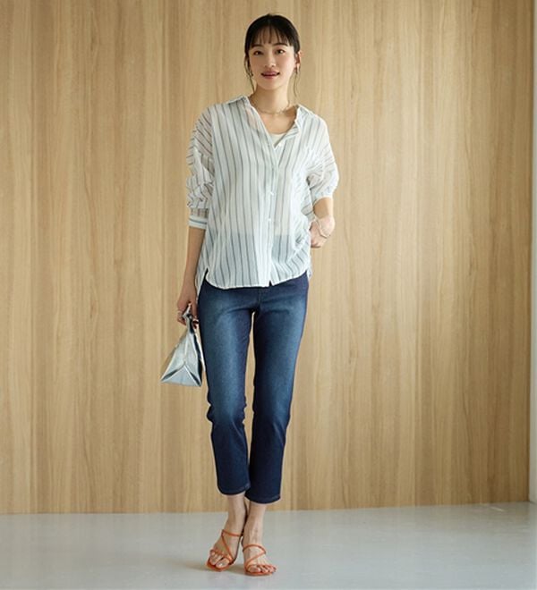 BELLUNA（ベルーナ）の「【再入荷】美ストレッチ素材アンクル丈レギンスパンツ（クロップドパンツ）」｜詳細画像