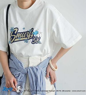 GeeRA（ジーラ）の「【スマーフ】コラボプリントＴシャツ（カットソー）」｜詳細画像