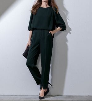 RANAN（ラナン）の「ひんやり！バルーン袖ブラウスセットアップ（ブラックフォーマル（喪服・礼服））」｜ブラック