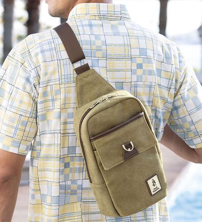 「＜ハッシュパピー＞洗い加工帆布ボディバッグ（メンズボディバッグ・ウエストポーチ）」