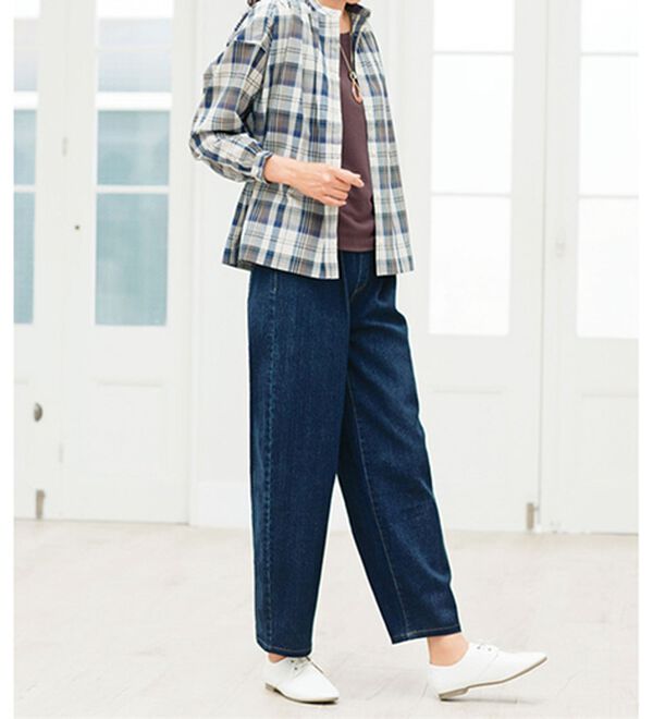 ルフラン（ルフラン）の「ゆったりやわらか素材のデニムパンツ（ワイドパンツ・ガウチョ）」｜詳細画像