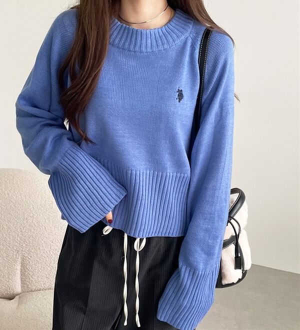 GeeRA（ジーラ）の「【ＵＳ．ＰＯＬＯ　ＡＳＳＮ】ショート丈ニット（ニット・セーター）」｜詳細画像