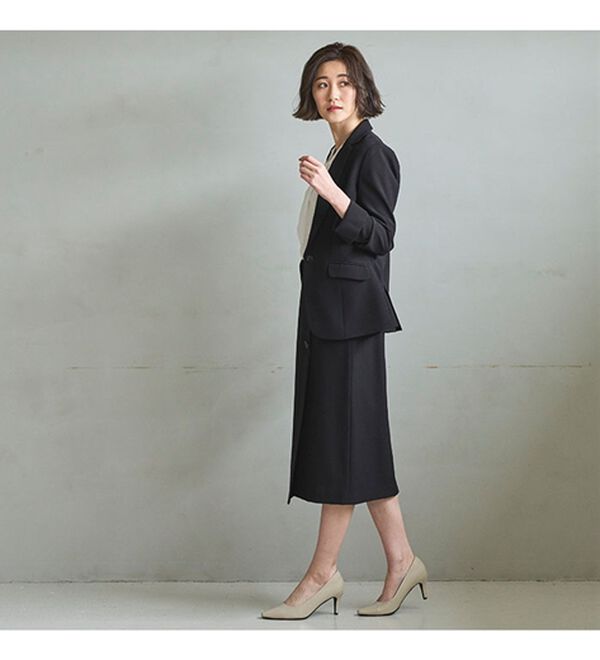 GeeRA（ジーラ）の「【ジャケット+2ボトム】洗えるストレッチ！ジャケット＆ブラウス＆パンツ＆スカートスーツセット（パンツスーツ）」｜詳細画像