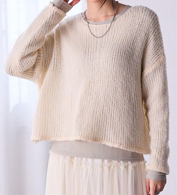 RANAN（ラナン）の「モヘアタッチローゲージシアーニット（ニット・セーター）」｜詳細画像