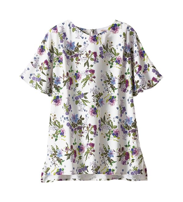 BELLUNA（ベルーナ）の「〈日比谷花壇〉袖フリルデザインブラウス（ブラウス）」｜詳細画像