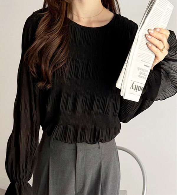 GeeRA（ジーラ）の「シアーシャーリングキャンディー袖ブラウス（ブラウス）」｜詳細画像