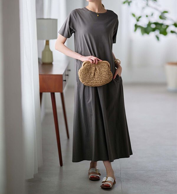 RANAN（ラナン）の「＜ＢＣ＞綿１００％ひんやりポケット付マキシワンピース（その他ワンピース）」｜詳細画像