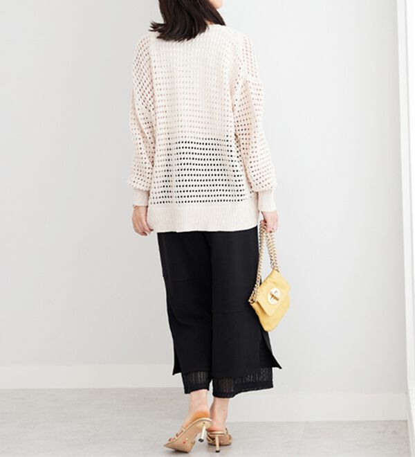 BELLUNA（ベルーナ）の「【Ｌａｇｒｉｌｕａ】裾レース使いアシメ切替デザインパンツ（ワイドパンツ・ガウチョ）」｜詳細画像