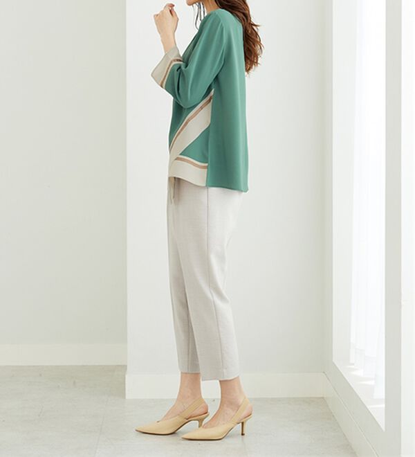 BELLUNA（ベルーナ）の「【Ｌａｇｒｉｌｕａ】ギャザー使い配色デザインブラウス（ブラウス）」｜詳細画像