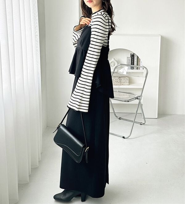 GeeRA（ジーラ）の「楽ちん！ペプラムキャミワンピース（カットソーワンピース）」｜詳細画像