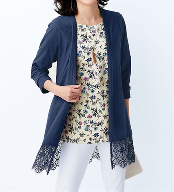 BELLUNA（ベルーナ）の「涼やか強撚綿１００％プリントプルオーバー（カットソー）」｜詳細画像