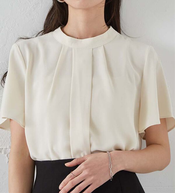 RANAN（ラナン）の「【新色追加】機能付タックデザインブラウス（ブラウス）」｜オフホワイト