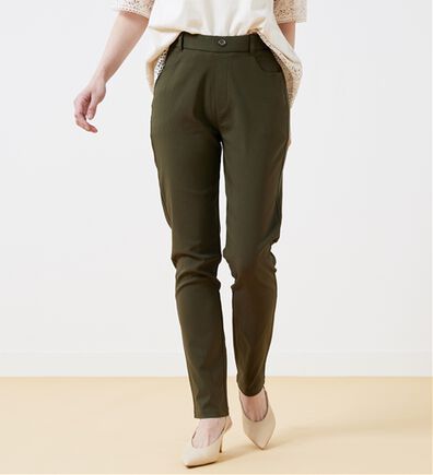 BELLUNA（ベルーナ）の「チノ見えストレッチ素材スリムパンツ（フルレングスパンツ）」