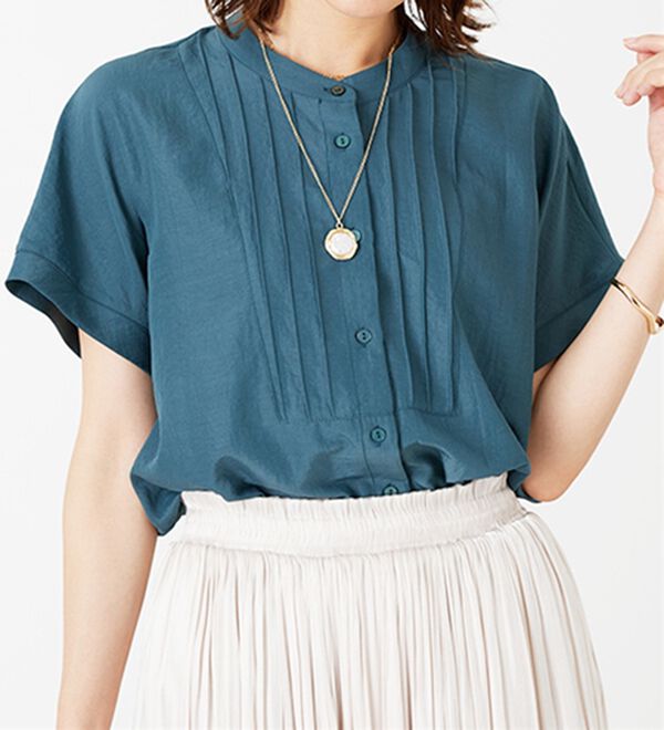 BELLUNA（ベルーナ）の「ビンテージ素材ドルマンシャツチュニック（チュニック）」｜詳細画像