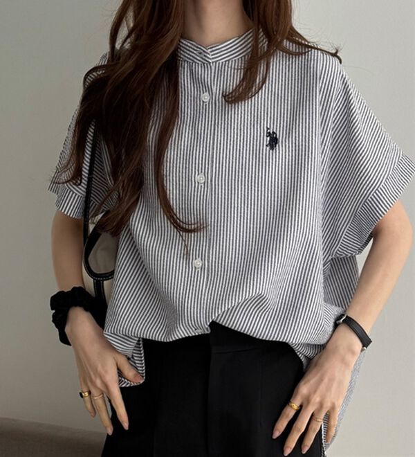 GeeRA（ジーラ）の「【ＵＳ．ＰＯＬＯ．ＡＳＳＮ】ポコポコ素材フレンチスリーブシャツ（シャツ）」｜詳細画像