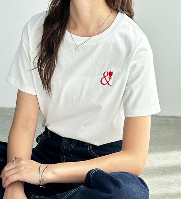 GeeRA（ジーラ）の「アンドハート刺しゅうＴシャツ（Tシャツ）」｜詳細画像