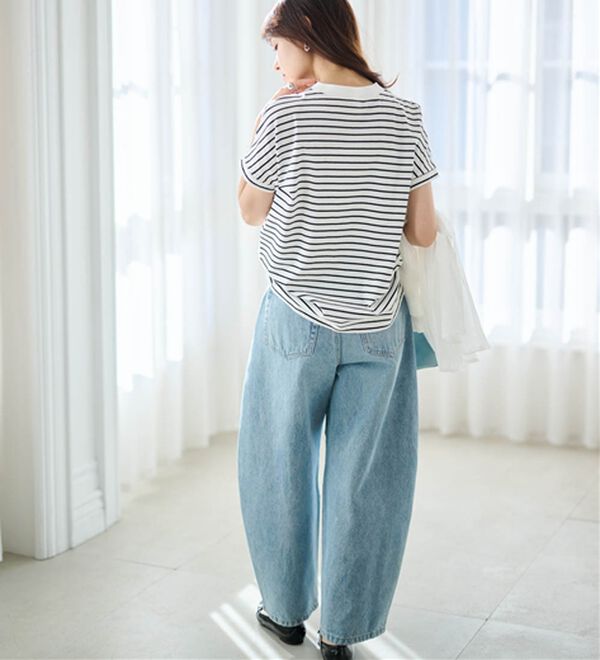 RANAN（ラナン）の「【選べる袖丈】【ひんやり・ＵＶ】＜BC＞綿100％プチハイネックＴシャツ（カットソー）」｜詳細画像