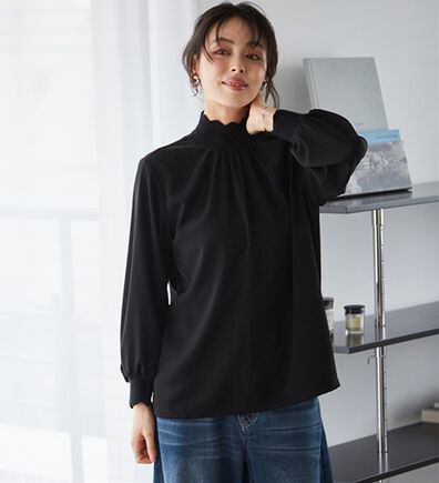 RANAN（ラナン）の「スカラップリブニット使いブラウス（ブラウス）」