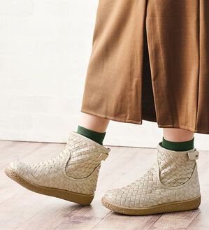 ルフラン（ルフラン）の「＜リン・クローバー＞やわらかメッシュのほっこりブーツ（ブーツ）」｜アイボリーベージュ