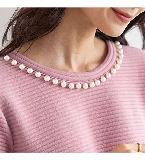 BELLUNA（ベルーナ）の「パール使いふくれジャカードプルオーバー（カットソー）」｜詳細画像