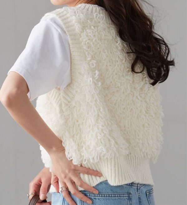 RANAN（ラナン）の「ループフリンジニットベスト（ベスト）」｜詳細画像