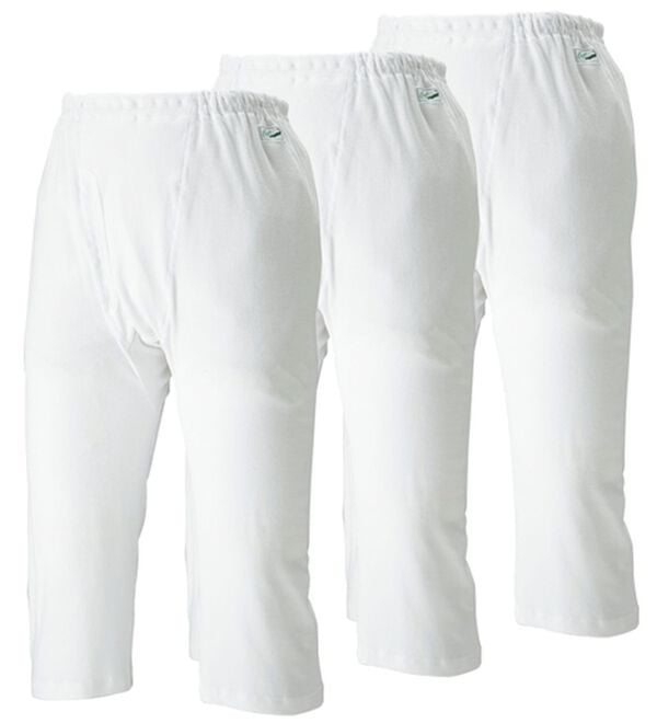 「【３枚組】＜クロコダイル＞綿１００％さらっと冷感ステテコ（メンズ靴下・タイツ）」｜ホワイト3枚組