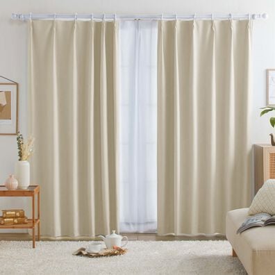 iellio（イエリオ）の「１級遮光プレミアムカーテン＜４枚組・遮光１級・無地・洗える・形状記憶加工・新生活・イージーオーダー＞（ドレープカーテン）」