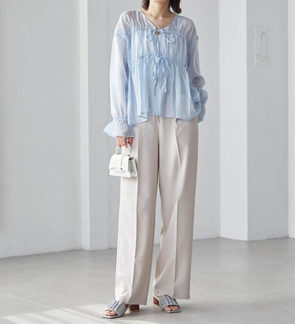 RANAN（ラナン）の「ハイウエストジップワイドパンツ（ワイドパンツ・ガウチョ）」｜詳細画像