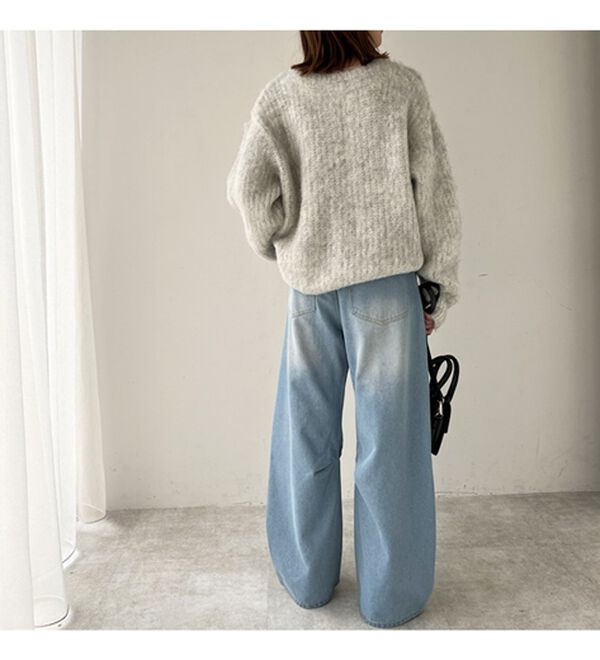 GeeRA（ジーラ）の「ダメージカーブデニムパンツ（フルレングスパンツ）」｜詳細画像