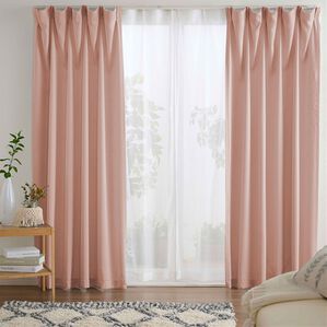 iellio（イエリオ）の「お買得カーテンセット＜３級遮光・４枚組・洗える・無地・既製サイズ＞（ドレープカーテン）」｜モーブピンク