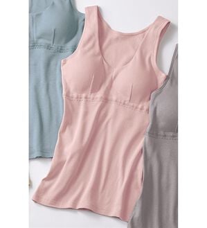 「優しい温もりオーガニックコットンブラキャミ（肌着・インナーウェア）」｜モーヴピンク