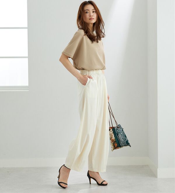 BELLUNA（ベルーナ）の「サラリ快適！ビンテージ調カーブパンツ（ワイドパンツ・ガウチョ）」｜詳細画像