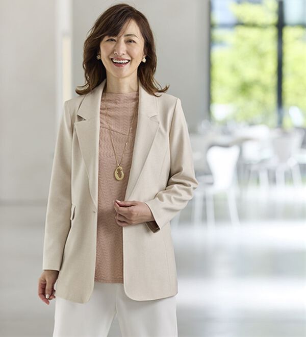 BELLUNA（ベルーナ）の「波柄ジャカード切替デザインプルオーバー（カットソー）」｜詳細画像